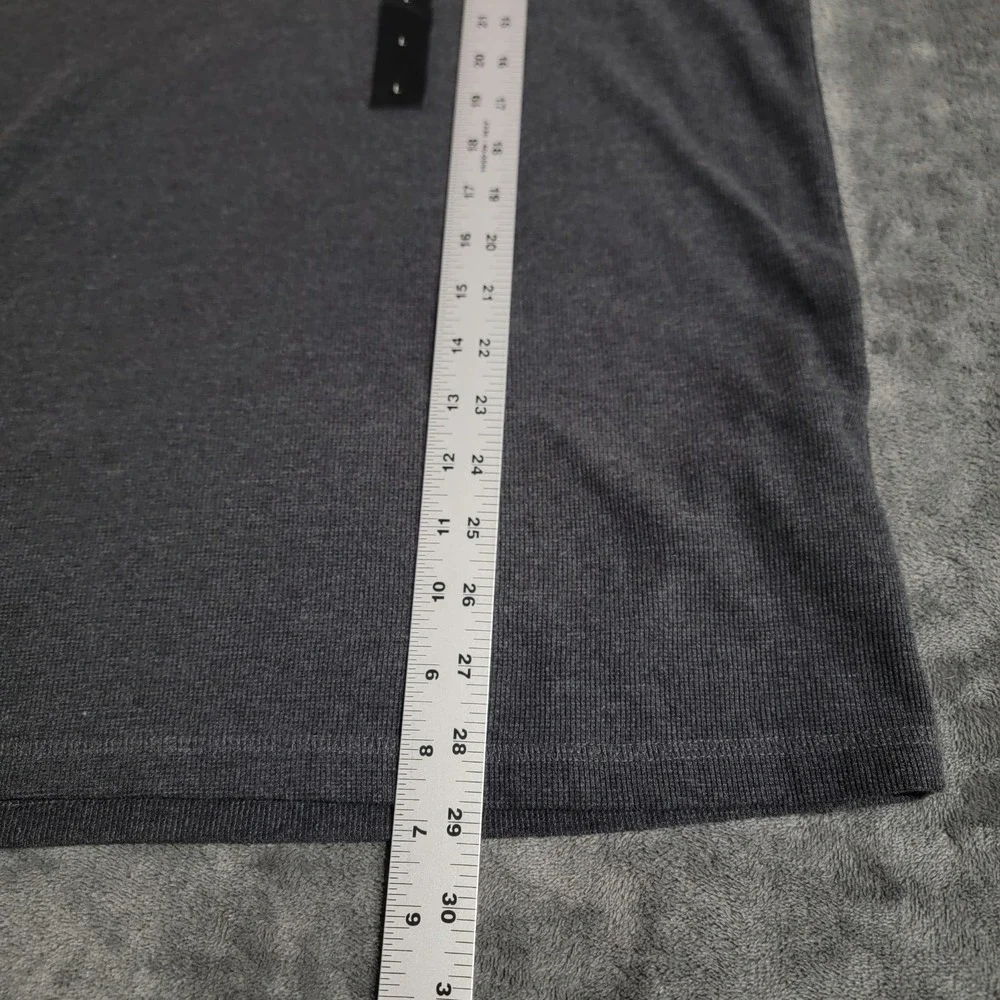 Banana Republic Shirt Men Large Gray Henley Knit Long Sleeve Minimalist NWT